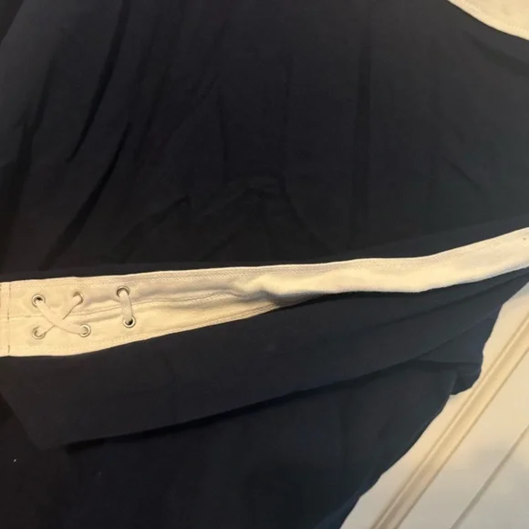 Navy White 3/4 Sleeve top with accents. So cute and perfect to dress up or down! - Picture 9 of 11